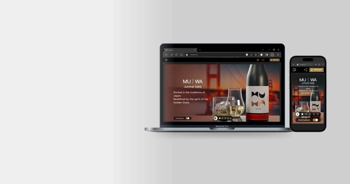 Screenshot of Takara Sake website